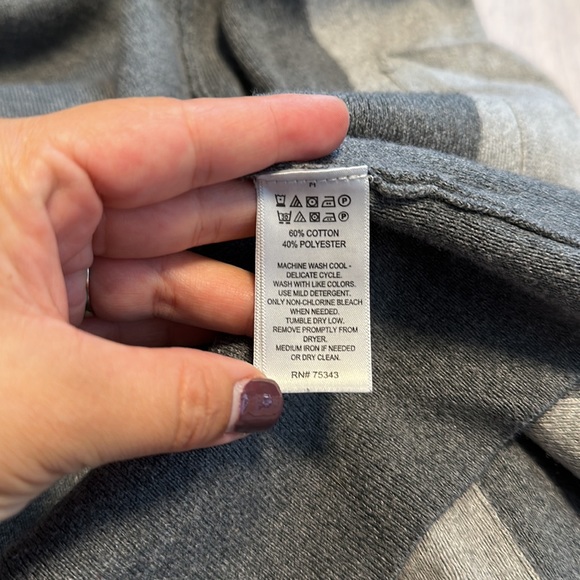 Rachel Zoe sweater Large gray color block zip front hooded jacket - Picture 8 of 10